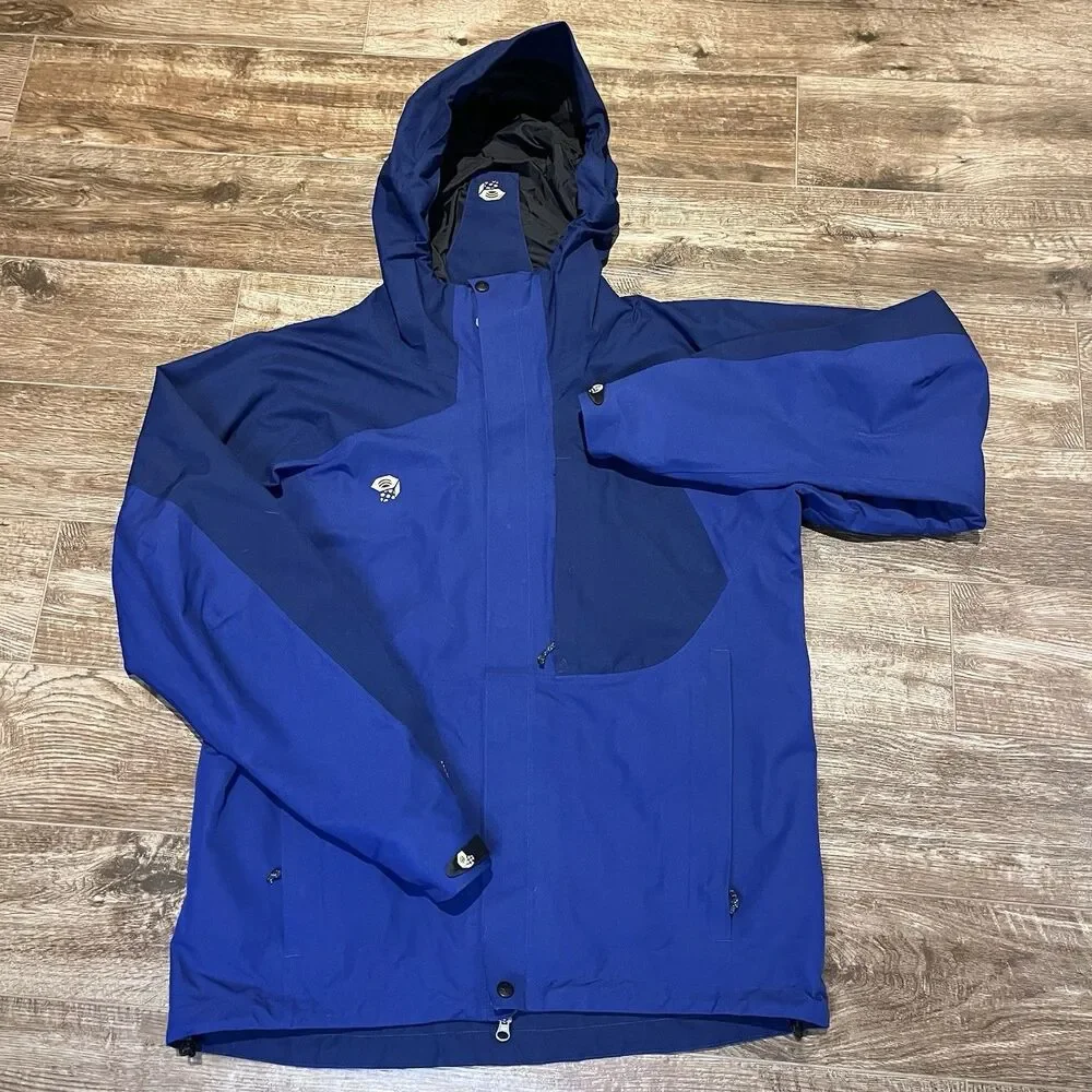 Mountain Hardware Jacket Men's Large Blue Gore-Tex Performance Shell Coat READ